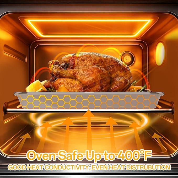 Ohtomber Stainless Steel Baking Sheet Pan Set, 3 Pack Cookie Sheets for Baking, Heavy Duty Stainless Steel Cookware Set, Oven Cookie Tray for Roasting, 9/12/16 Inch