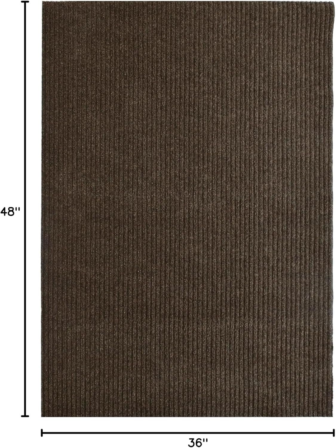 iCustomRug Spartan Weather Warrior Indoor/Outdoor Utility Ribbed Carpet Runner with Non-Slip Thermoplastic Rubber Backing, 3ft X 4ft Brown