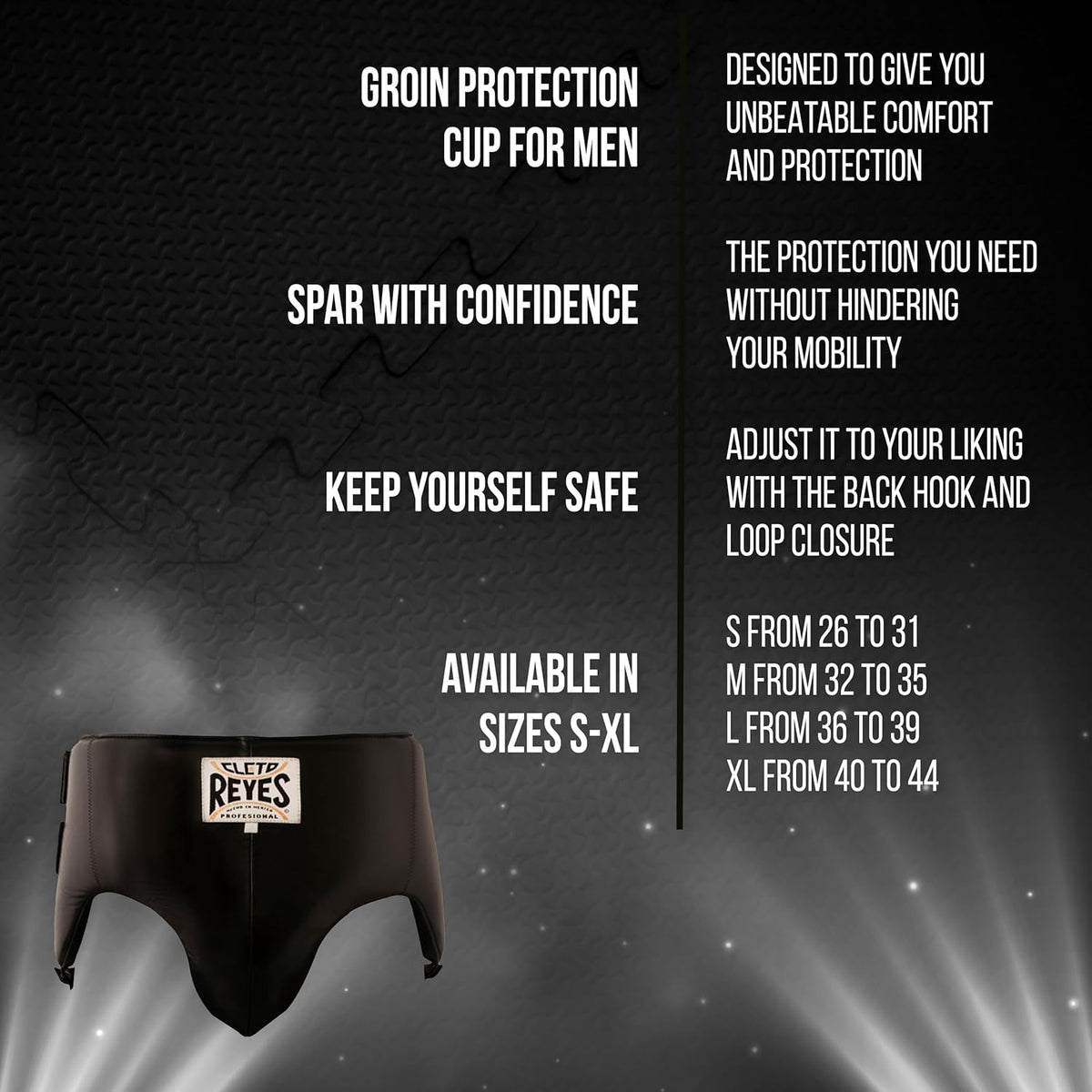 CLETO REYES Kidney and Foul Groin Protector, Boxing Training Equipment, Protective Gear for Men, Black