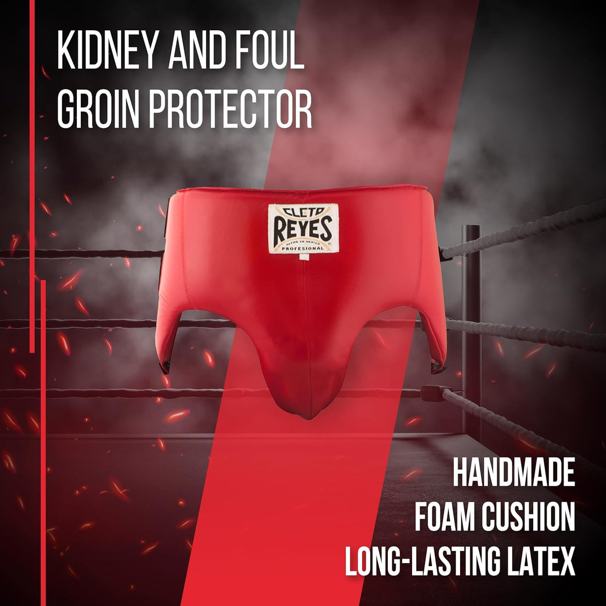 CLETO REYES Kidney and Foul Groin Protector, Boxing Training Equipment, Protective Gear for Men, Black