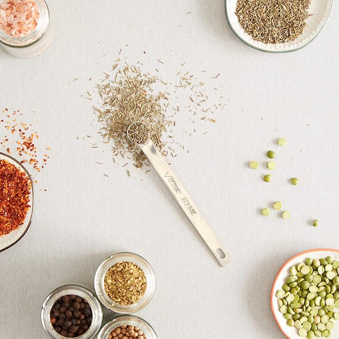 RSVP International Endurance Kitchen Collection Open Stock Measuring Spoon, Stainless Steel, Dishwasher Safe, 0.125-Teaspoon (Pack of 4)