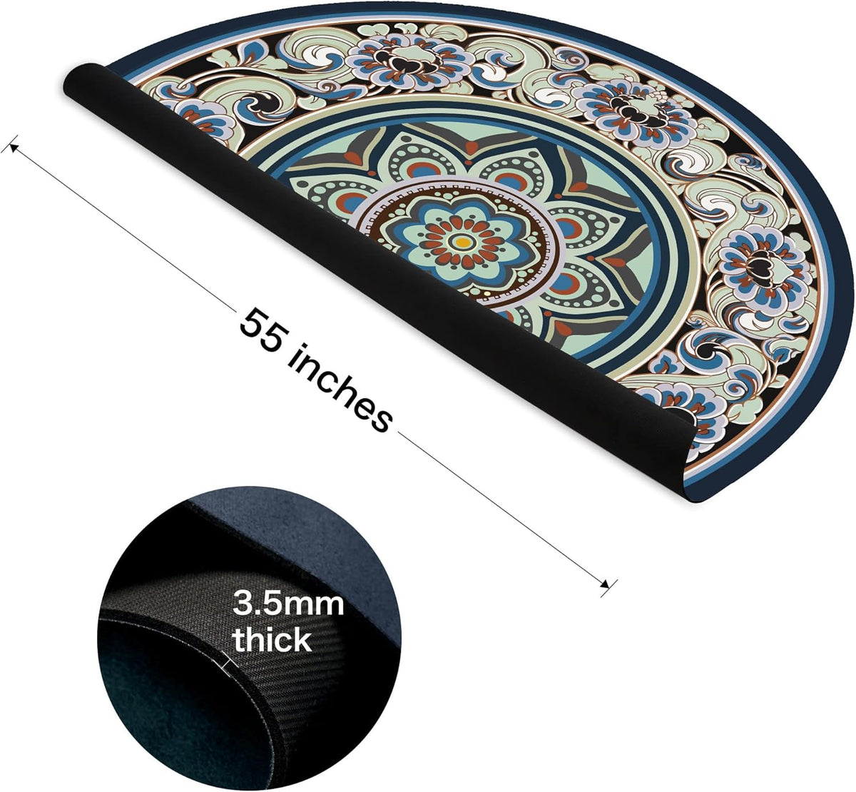 Knsbk Large Round Yoga Mat 4.6'X3.5mm for Exercise Premium Extra Thick, Ultra Comfortable, Non Slip, Meditation Mat