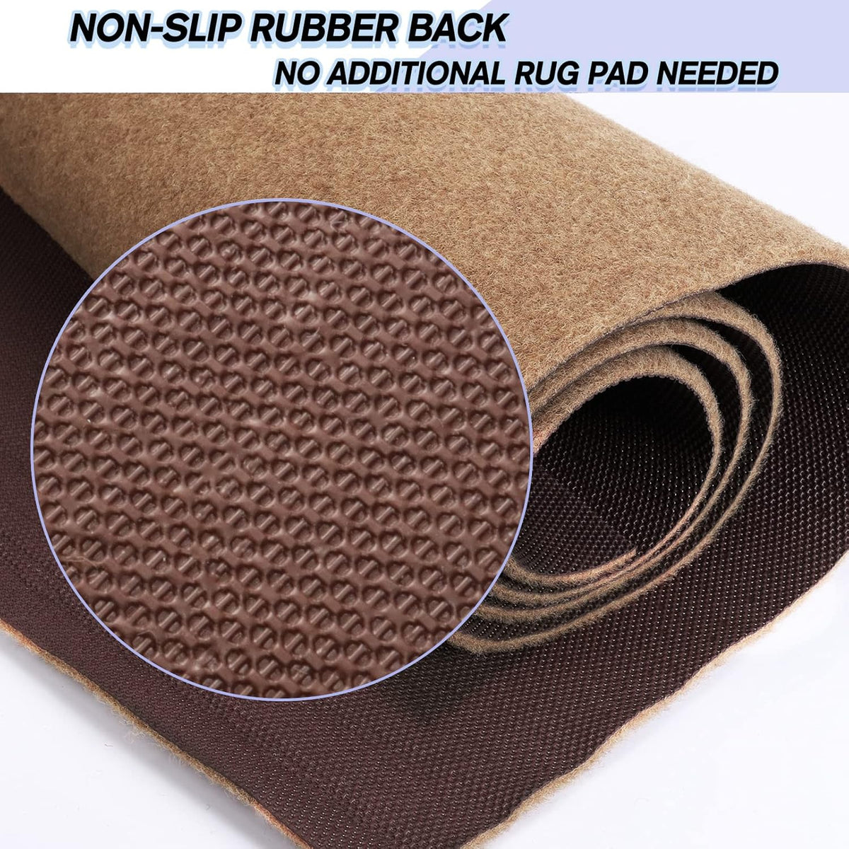 Custom Size Backed Non-Slip Area Rugs Runner, Easy Clean, Waterproof Runner Rugs for Hallway Entryway, Kitchen, Laundry, 4FT x 11FT, Beige