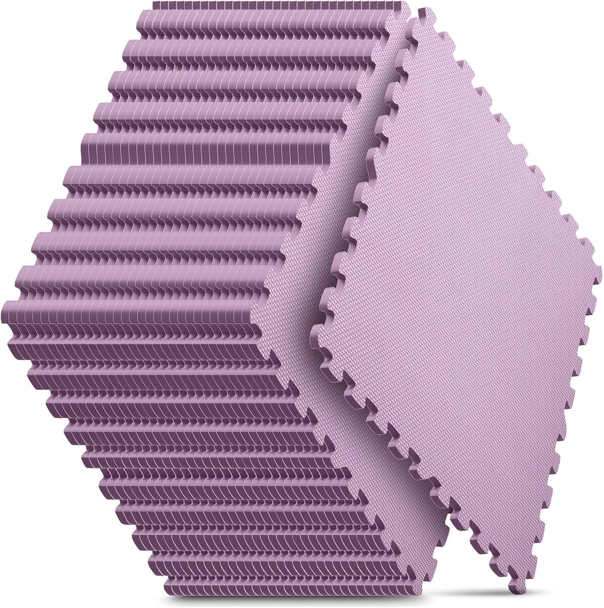 Home Gym Mat, Puzzle Exercise Mat, EVA Interlocking Foam Floor Tiles for Home Workout Equipment and Kids' Play Areas - Blue, 24 in x 24 in x ½ in - (Pink, 32 Pack(128 SQ FT))