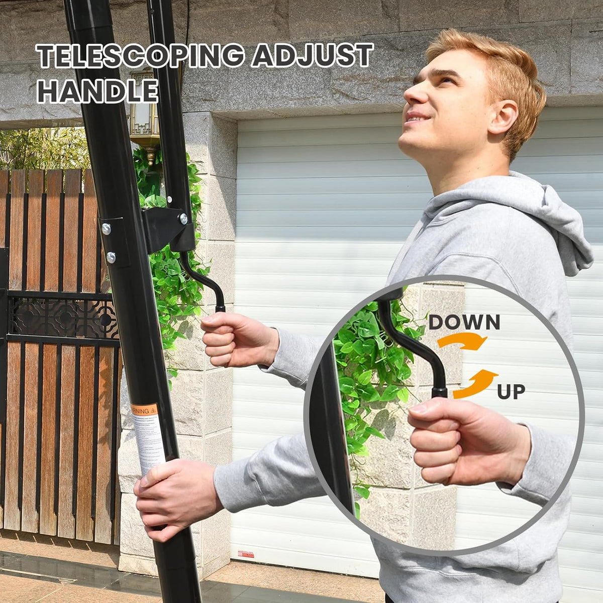 Basketball Hoop Outdoor 44-48Inch Impact Backboard, 5.3-10FT Height Adjustable Basketball Hoop Goal System with Portable Wheels for Adults