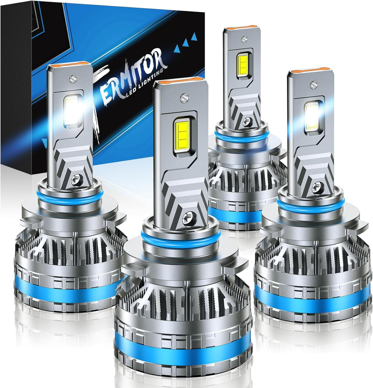 FAHREN 9005 9006 Fog Light Bulbs, 2025 Upgraded 240W 10,0000LM Lighting Bulb with Fan, 6500K Cool White IP68 Waterproof,Pack of 4