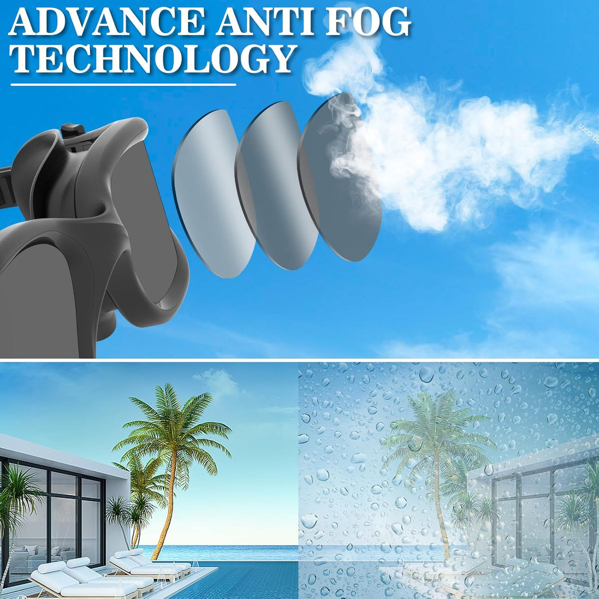 WIN.MAX Polarized Swimming Goggles Swim Pool Goggles Anti Fog Anti UV No Leakage Clear Vision for Men Women Adults Teenagers