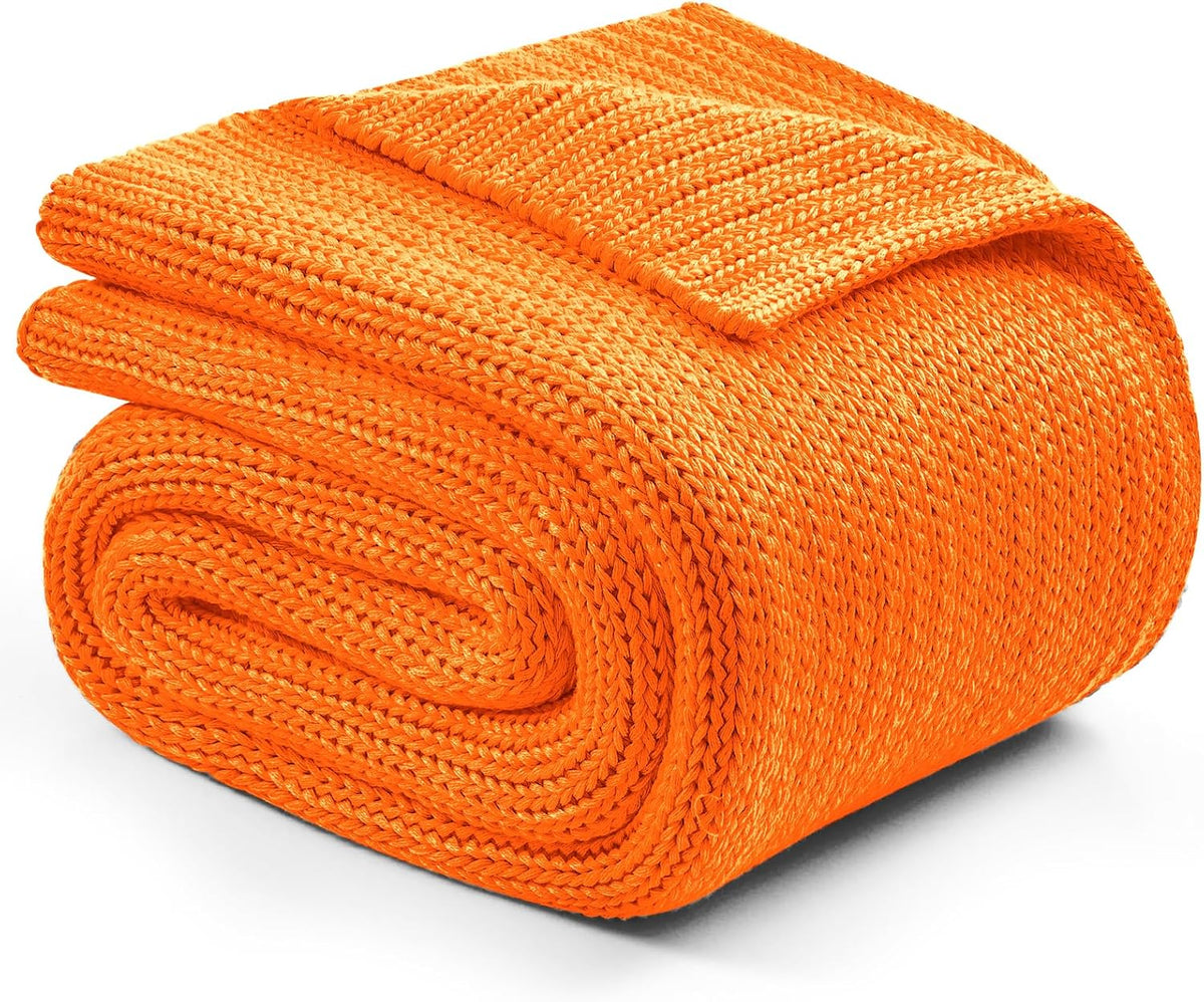 L'AGRATY Knitted Weighted Blanket - 50"x60" 7lbs Cooling Chunky Knit Heavy Blanket for Adults Braided Crochet Throw Thick Cable Yarn Knit Decorative No Beads Evenly Weighted Machine Washable