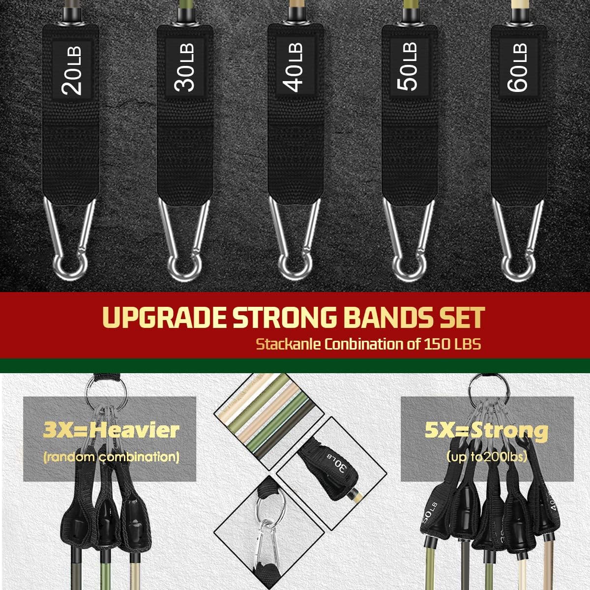 VEICK Resistance Bands, Exercise Bands, Workout Bands, Resistance Bands for Working Out with Handles for Men and Women, Exercising Bands for Fitness Weights Work Out at Home
