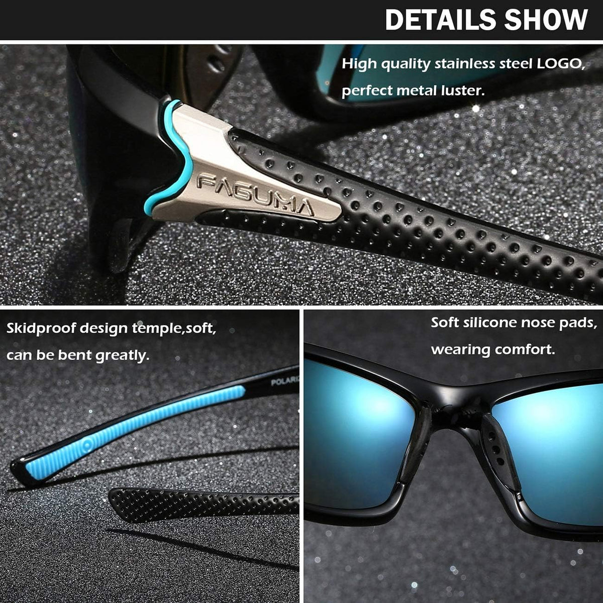 FAGUMA Sports Polarized Sunglasses For Men Cycling Driving Fishing UV400 Protection