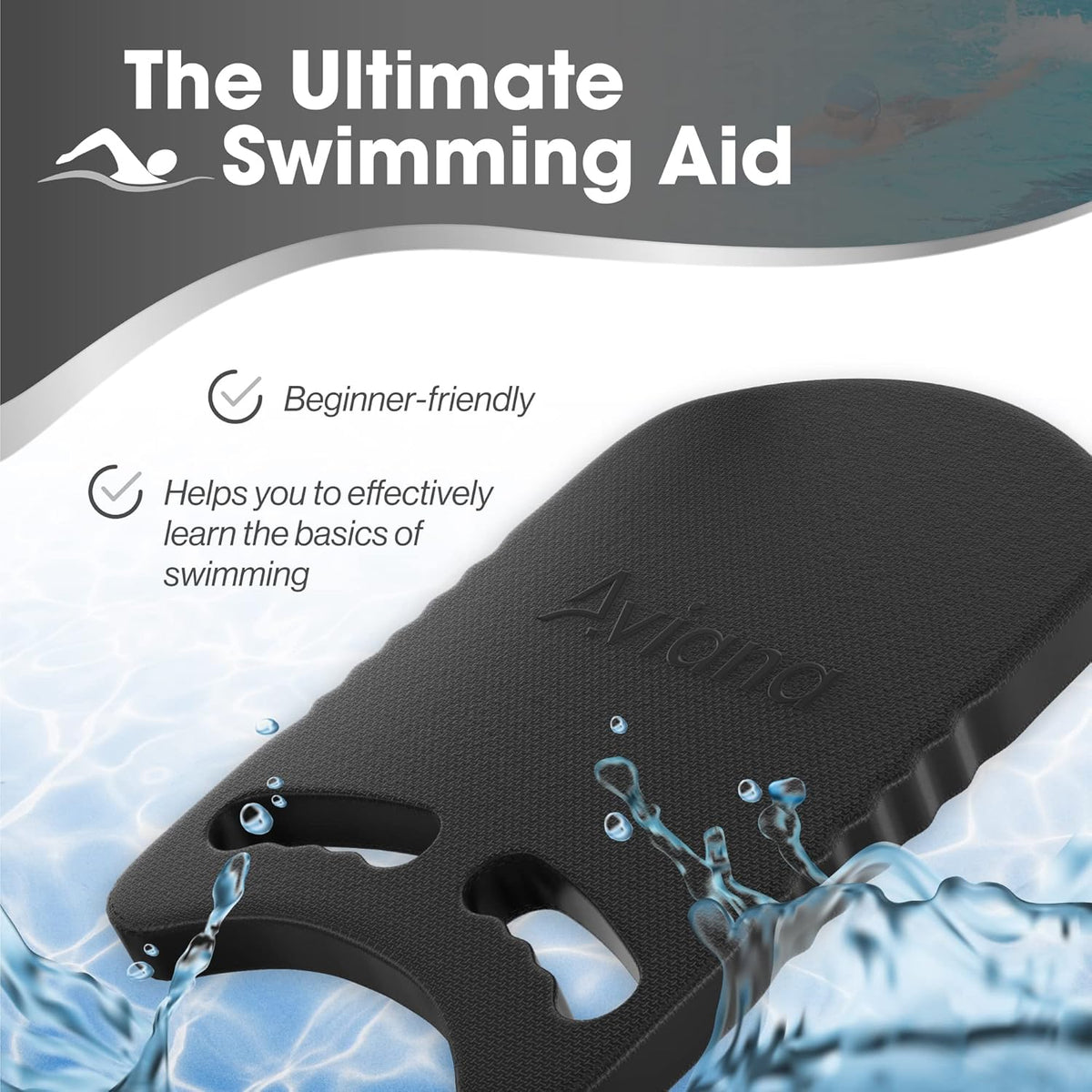 Kickboard Adult & Youth Swim Buoy Aid Leg Kick Exercise Training Float for Swimming Pool or Open Water Foam Equipment | High Buoyancy | Non-Slip | EVA Material & BPA Free