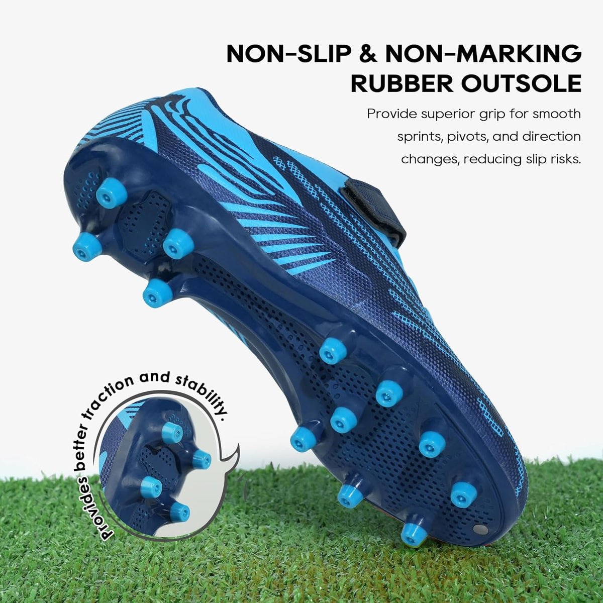 brooman Kids Firm Ground Soccer Cleats Boys Girls Athletic Football Shoes