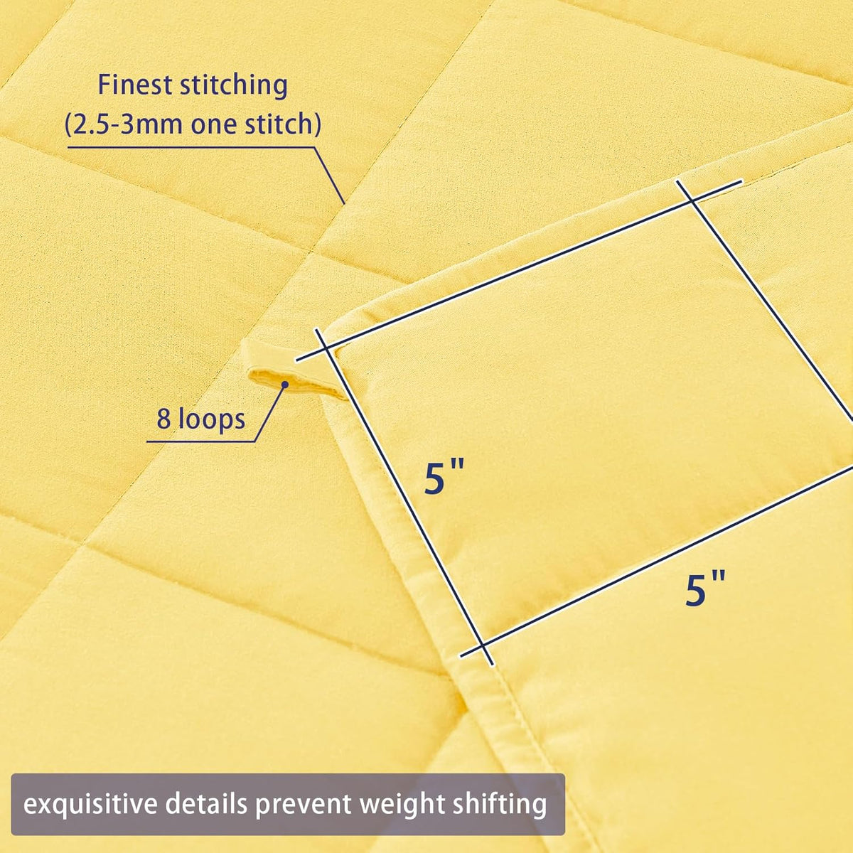 yescool Weighted Blanket for Adults (17 lbs, 60" x 80", Yellow) Cooling Heavy Blanket for Sleeping Perfect for 160-180 lbs, Queen Size Breathable Blanket with Premium Glass Bead, Machine Washable