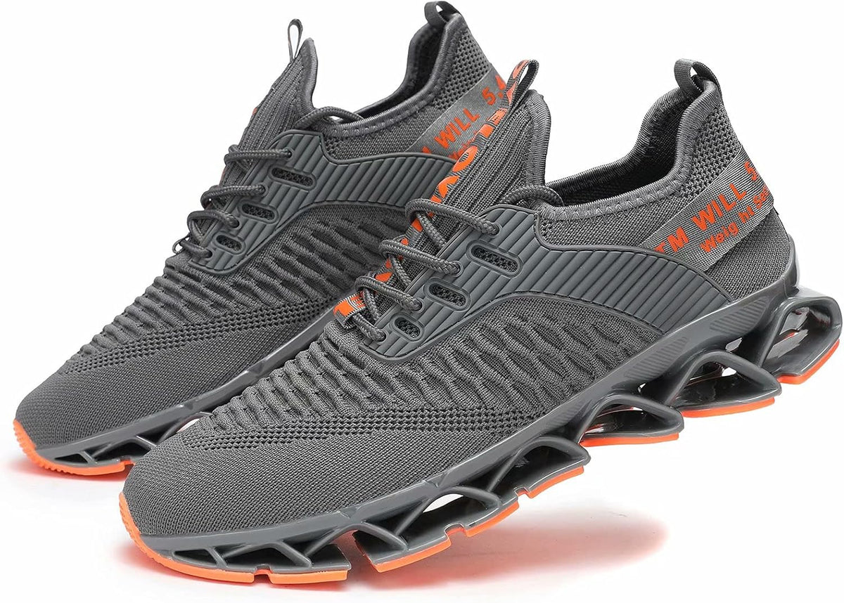 Vooncosir Men's Fashion Sneakers Breathable Mesh Running Shoes Blade Non Slip Soft Sole Casual Athletic Walking Shoes