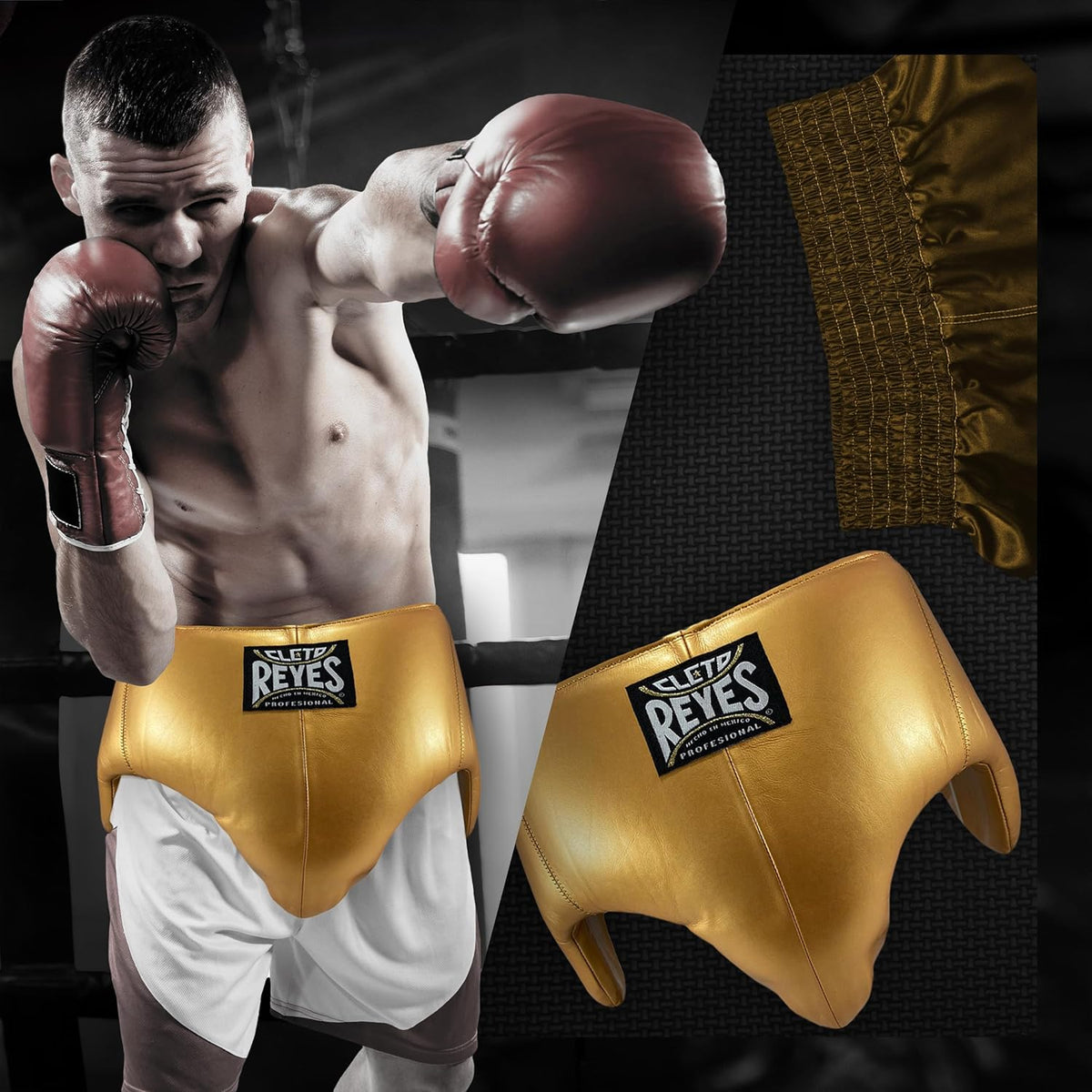 CLETO REYES Kidney and Foul Groin Protector, Boxing Training Equipment, Protective Gear for Men, Black