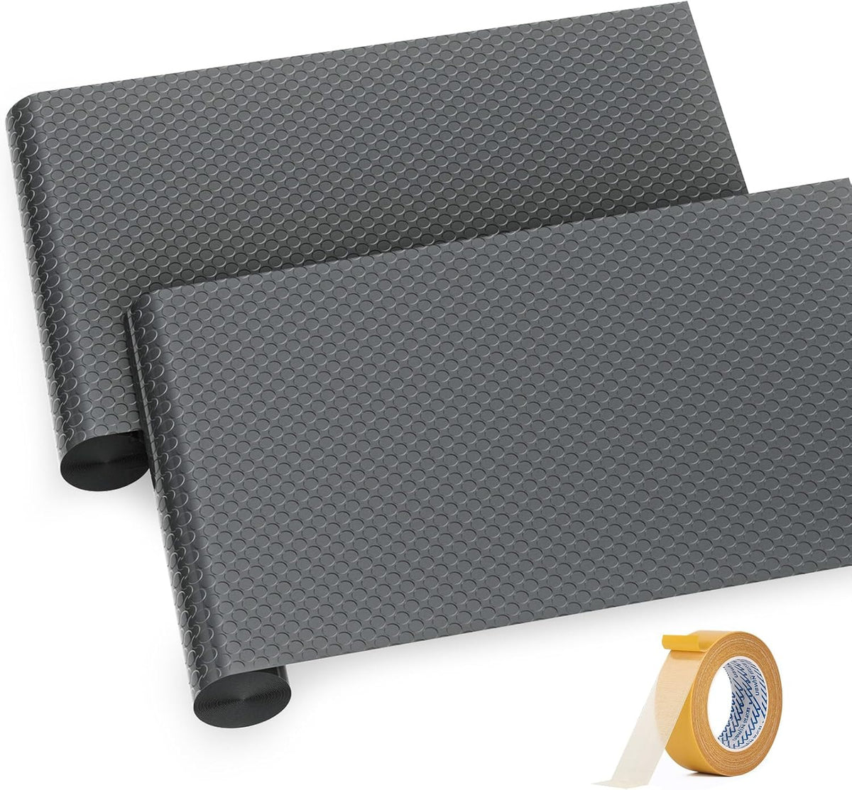 Premium Garage Floor Mat, Commercial Grade Heavy Duty Parking Mat for Garage Floor, Golf Cart Parking, Water/Stain Resistant Floor Runner (Grey Coin, 2 Rolls x 4 x 13 Feet)