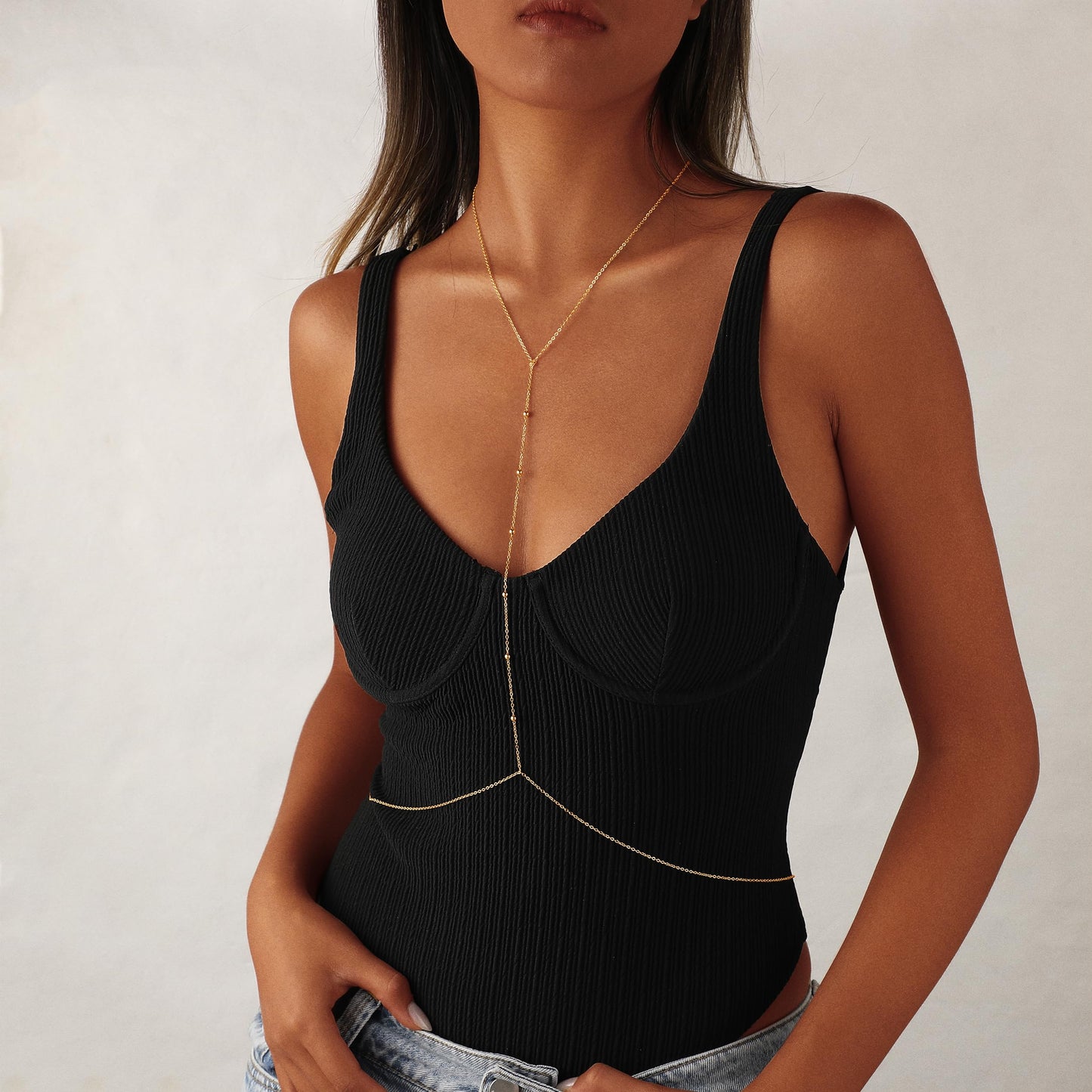 Waist Chain for Women 14K Gold Plated Body Jewelry Waist Beads Chains Bead Link Necklace Gold Belly Chain Belly Belt Chains Adjustable Sexy Bikini Body Jewelry Daily Belts Gifts for Women