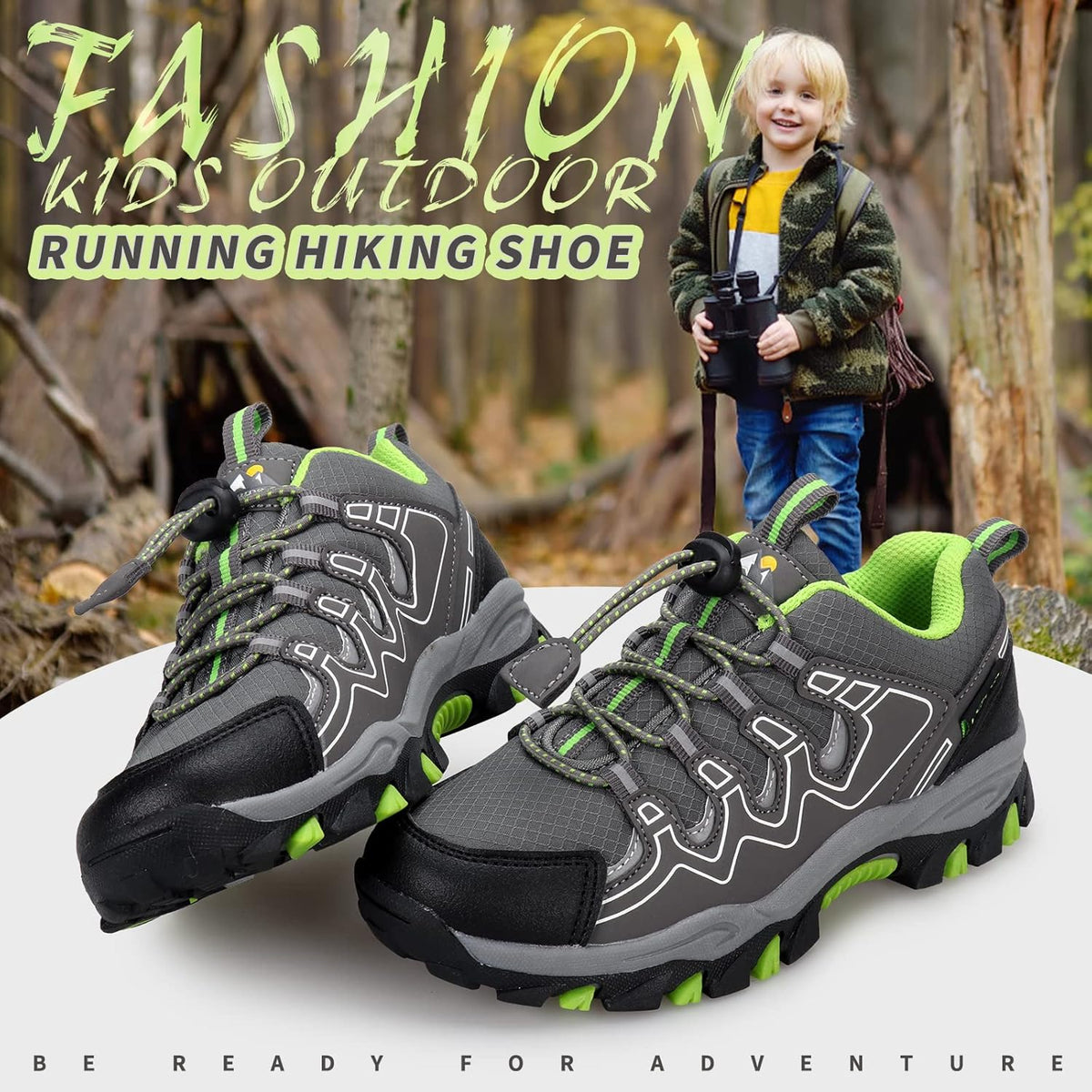 UOVO Boys Girls Kids Sneakers Hiking Running Outdoor Walking Tennis Shoes Waterproof Non Slip Fashion Sneakers(Little/Big Kids