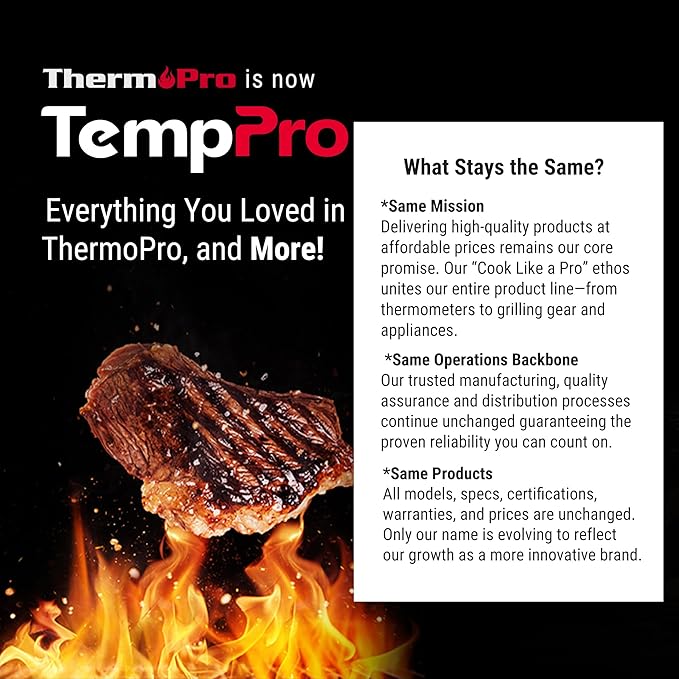 TempPro TP17 Dual Probe Digital Cooking Meat Thermometer Large LCD Backlight Food Grill Thermometer with Timer Mode for Smoker Kitchen Oven BBQ, Silver (Previously ThermoPro)