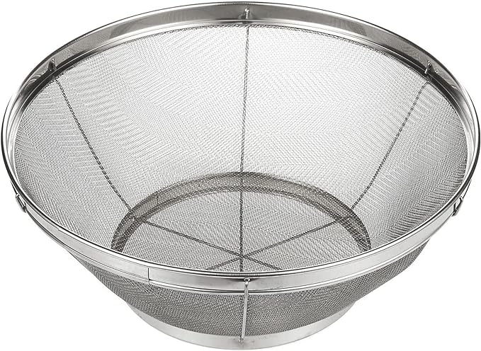 Juvale Stainless Steel Fine Mesh Strainer - Durable Rust-Resistant Mesh Colander - Ergonomic Handle Rice Colander - Ultra-Fine Flour Sifter - Dishwasher Safe with Stable Design - 11 in x 4 in, Silver