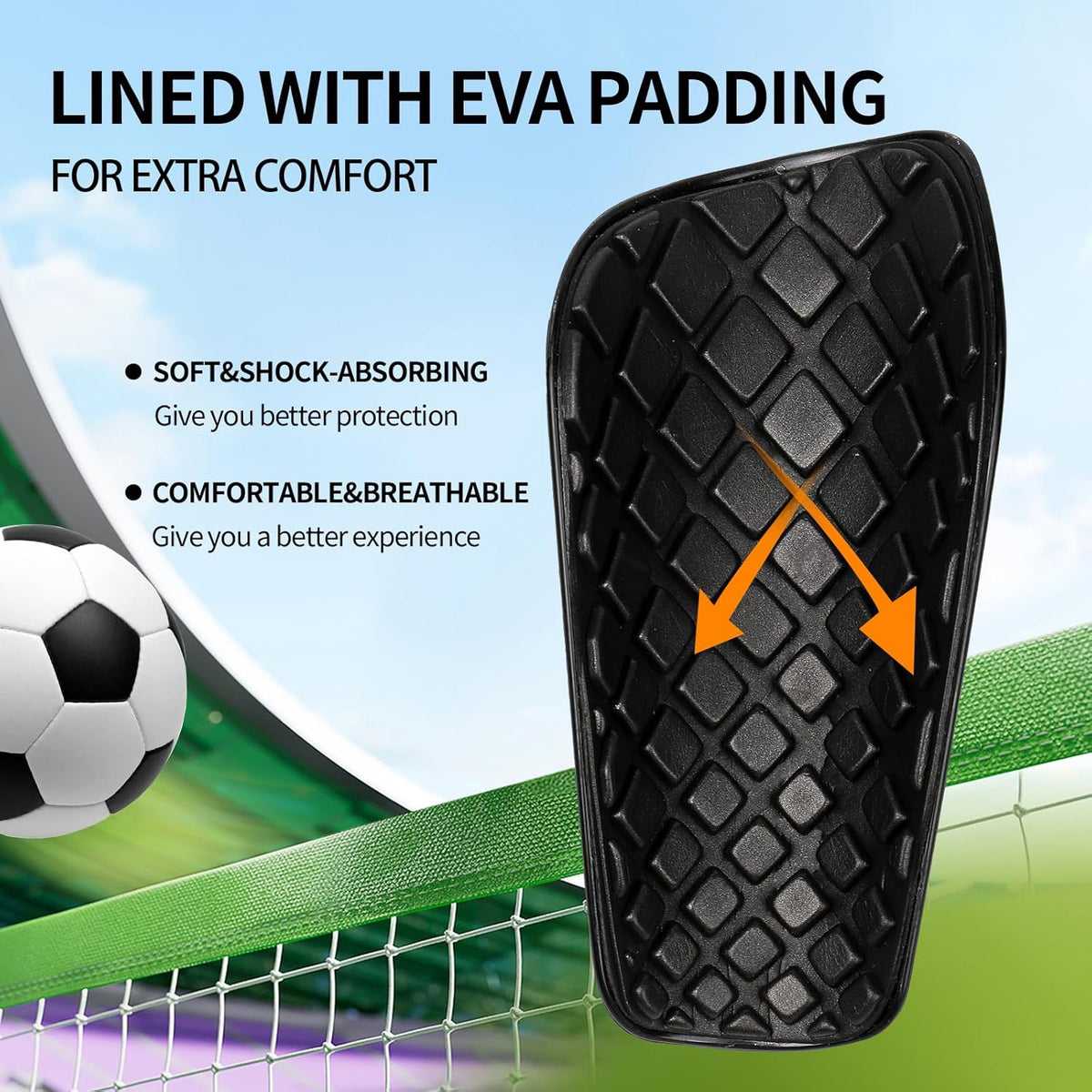 Soccer Shin Guards for Kids Youth Adults - Shin Pads and Sleeves Set with Optimized Insert Pocket for Boys Girls Men Women for Football Games - Protective Soccer Equipment(3 in 1)