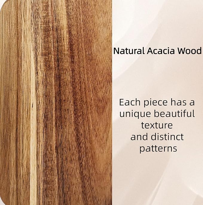 ZeQi Acacia Wood Cutting Board with Handle 16''x9'' / Charcuterie Board/Serving Board/Cheese, Bread, Vegetables & Fruits Serving Board (Rectangular-16x9)