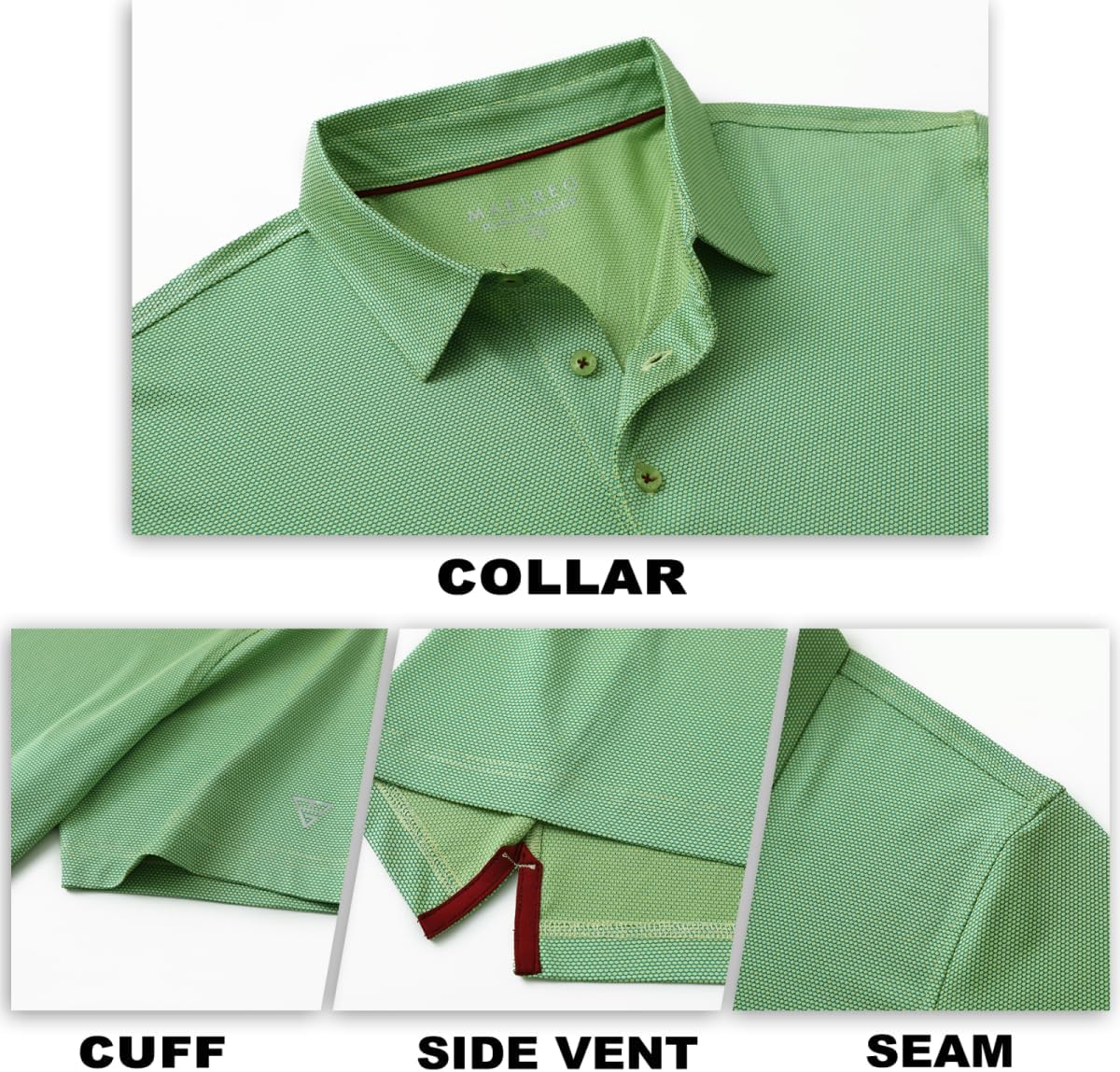 M MAELREG Golf Shirts for Men Dry fit Sports Jacquard Lightweight Performance Texture Short Sleeve Collared Polo Shirts