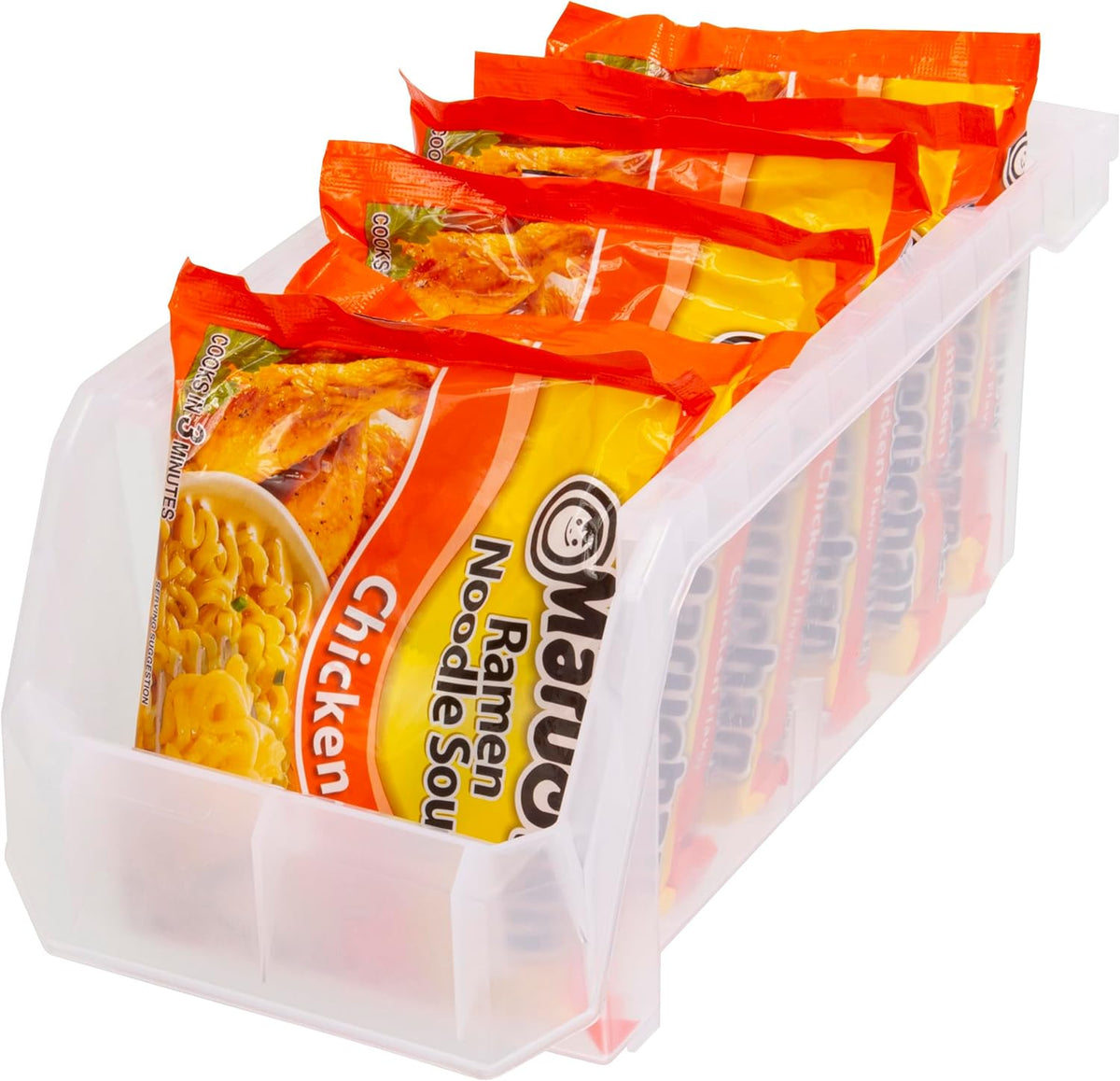 Plastic Containers for Organizing and Storage Bins for Closet, Kitchen, Office, Garage or Pantry Organization, Stackable Bins, Medium (11" x 5" x 5.5"), 8-Pack, Clear