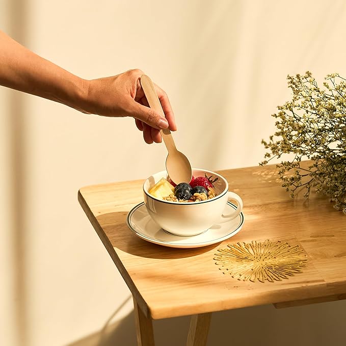 Wooden Spoons 1000 Pieces Bulk Pack | Heavy-Duty Birch Wood Disposable Spoons | Eco-Friendly, Sturdy & Plastic-Free for Catering and Food Service