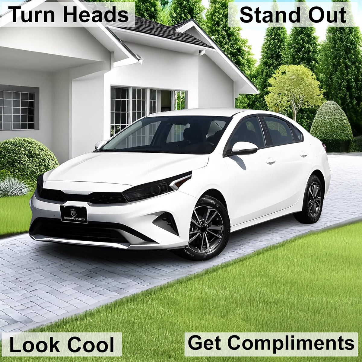 BOGAR TECH DESIGNS Full Headlight Head Light Tint Kit Compatible with Kia Forte 2022-2024, Dark Smoke