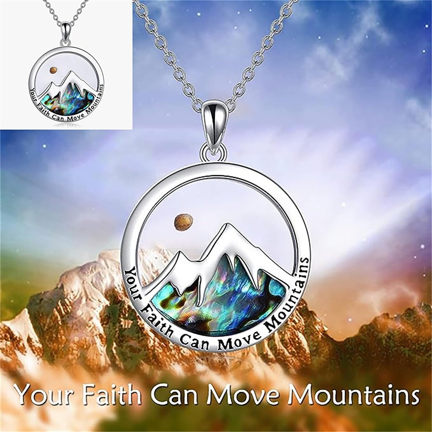 VLIEGEN Mustard Seed Necklace - Stainless Steel Faith Mountain Jewelry for Women & Men styleE