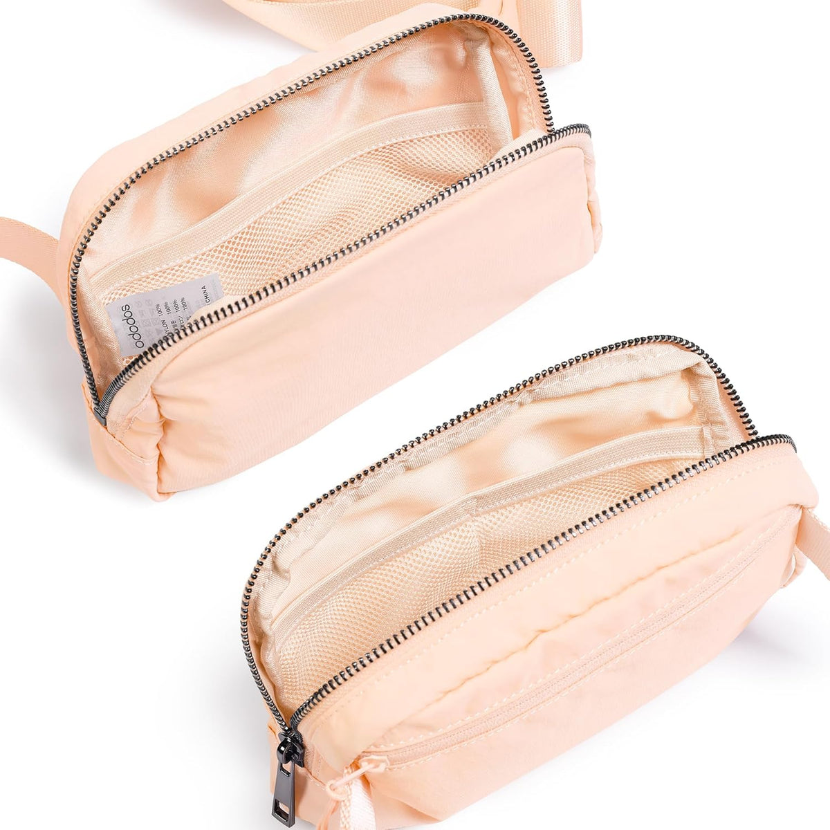 ODODOS Unisex Mini Belt Bag with Adjustable Strap Small Fanny Pack for Workout Running Traveling Hiking, Pale Coral