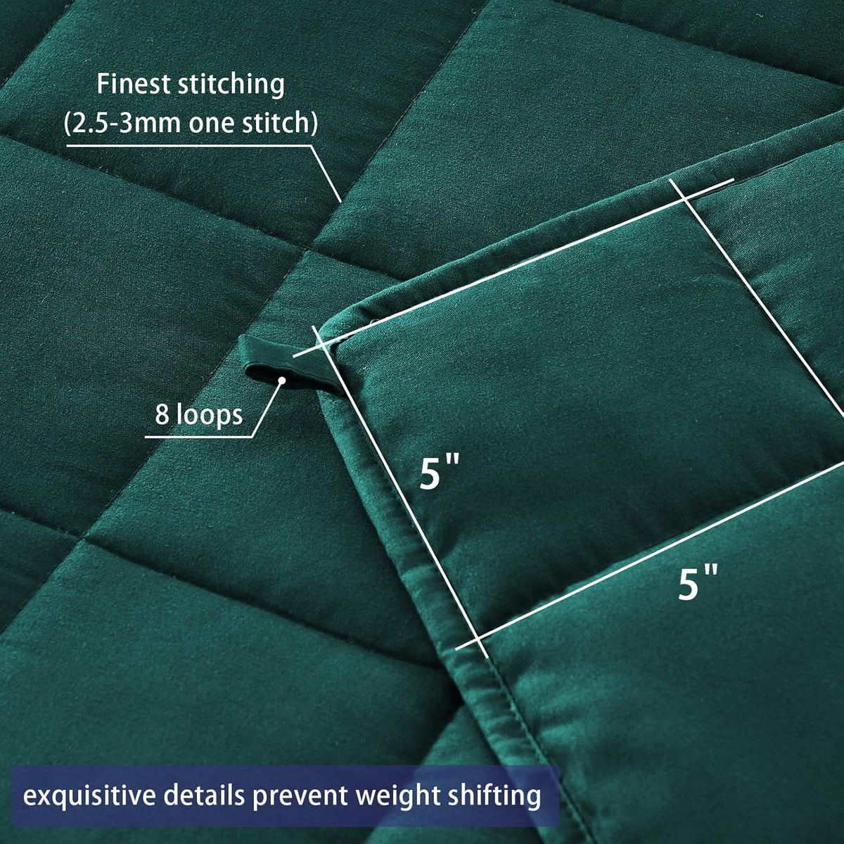 King Size Weighted Blanket for Adults (20 lbs, 80” x 87”, Dark Green) Cooling Heavy Blanket for Sleeping Perfect for 190-210 lbs, Breathable Blanket for Adults & Couple All Season, Machine Washable