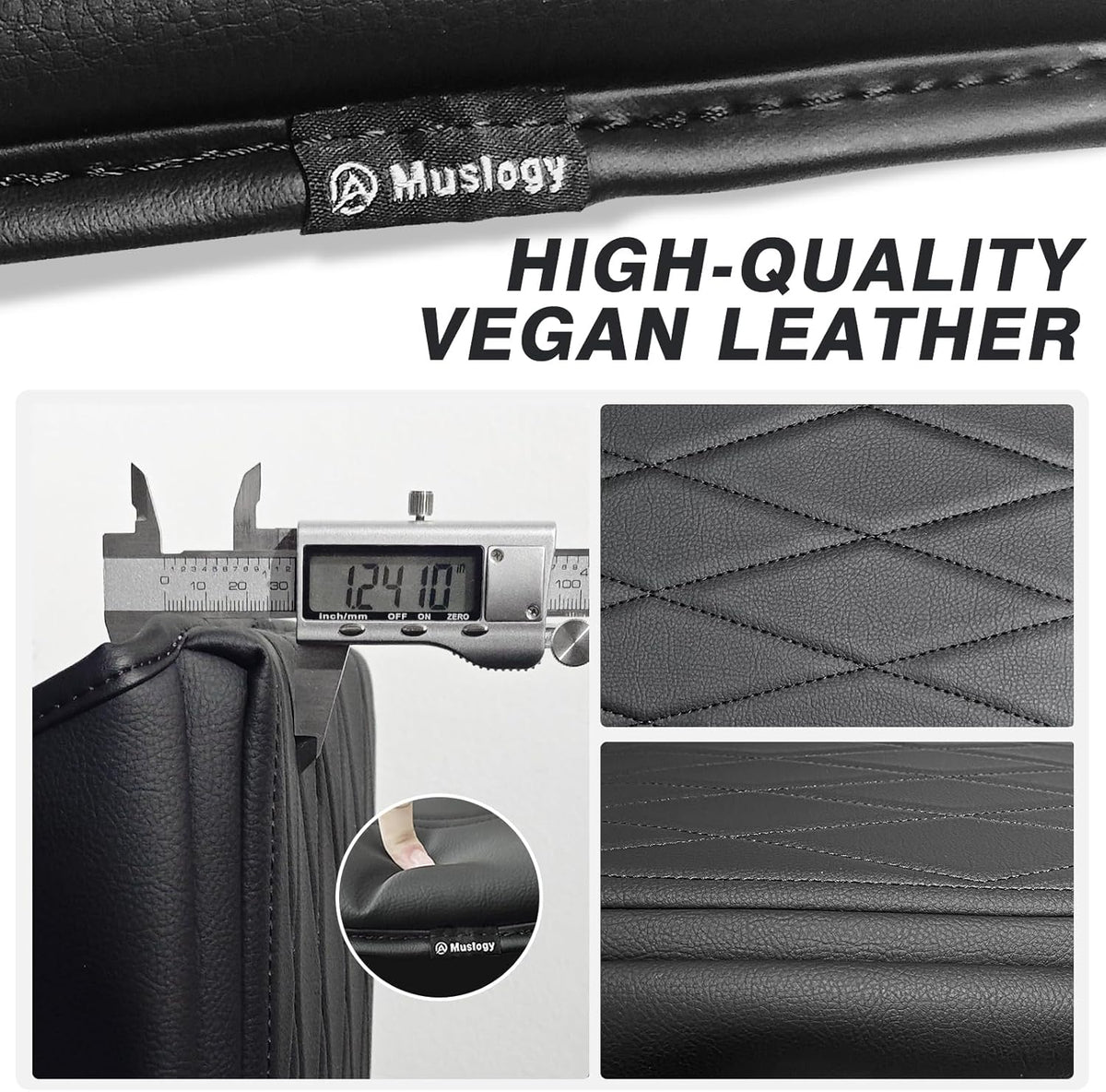 Muslogy Center Console Armrest Cover Compatible with Ford F-150 F150 2021-2025 Comfort Armrest Pad Arm Rest Cushion Vegan Leather Protector 1-Inch Extra Thick(WorkSurface ONLY)