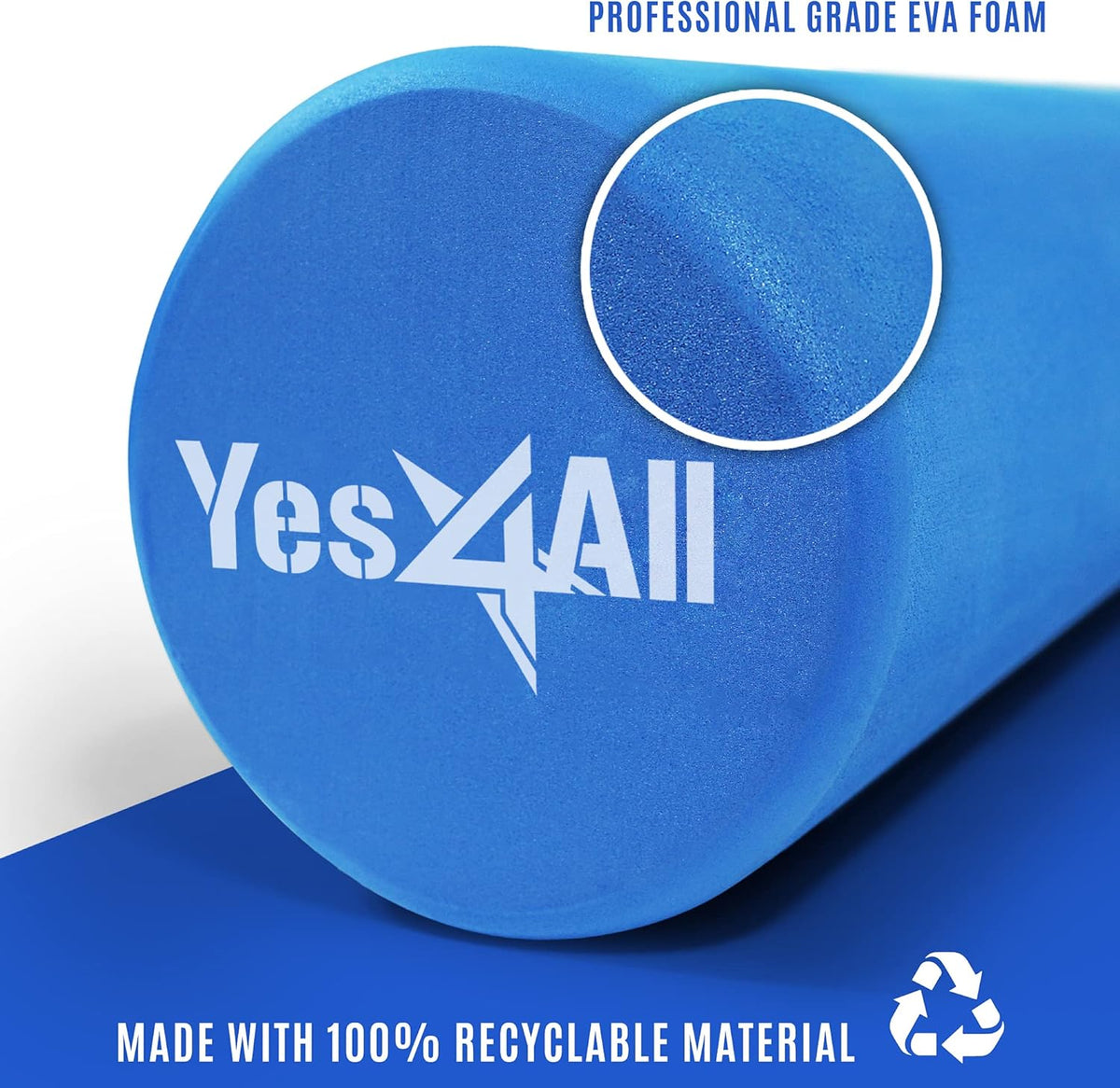 Yes4All EVA Firm Foam Roller for Back - Round Back Roller for Exercise, Yoga & Pilates 12/18/24/36 inch