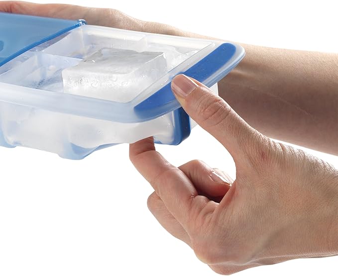 GoodCook Touch Prep and Freeze Ice Tray, 2-oz. Cubes, Stackable with Slide-off Cover