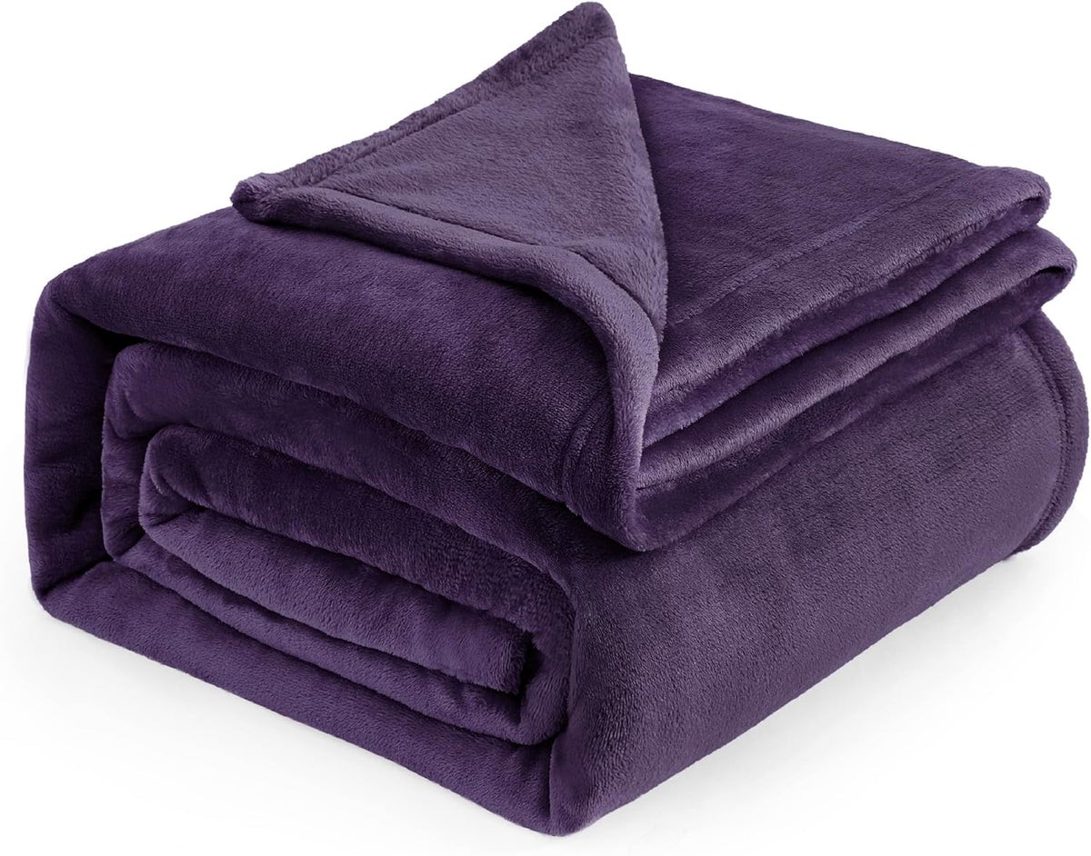 Bedsure Purple Fleece Blankets King Size - Bed Blanket Soft Lightweight Plush Cozy Fuzzy Luxury Microfiber, 108x90 inches