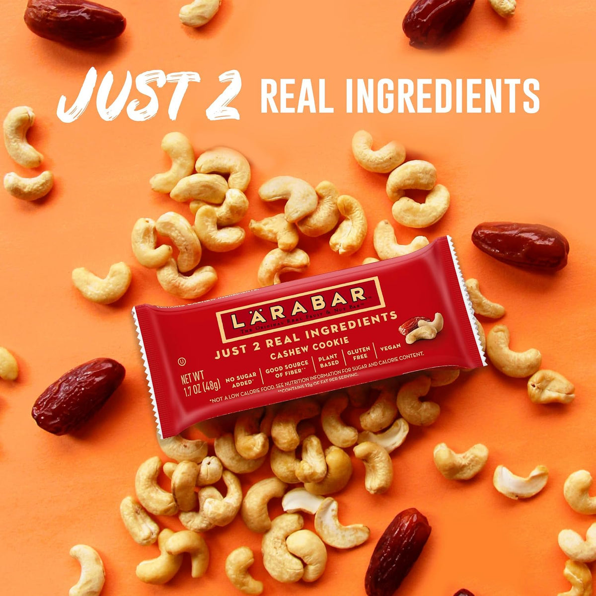 Larabar Cashew Cookie, Fruit and Nut Bars, Gluten Free and Vegan, 10.2 oz, 6 Ct