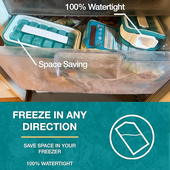 ICEBREAKER POP - 4 IN 1 - DISPENSER - MAKER - BIN - ICE PACK - Make And Serve Ice Without Ever Touching The Ice - The Sanitary Silicone Ice Tray for Freezer With Lid - Ice Cube