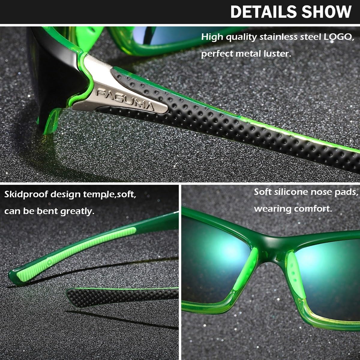 FAGUMA Sports Polarized Sunglasses For Men Cycling Driving Fishing UV400 Protection