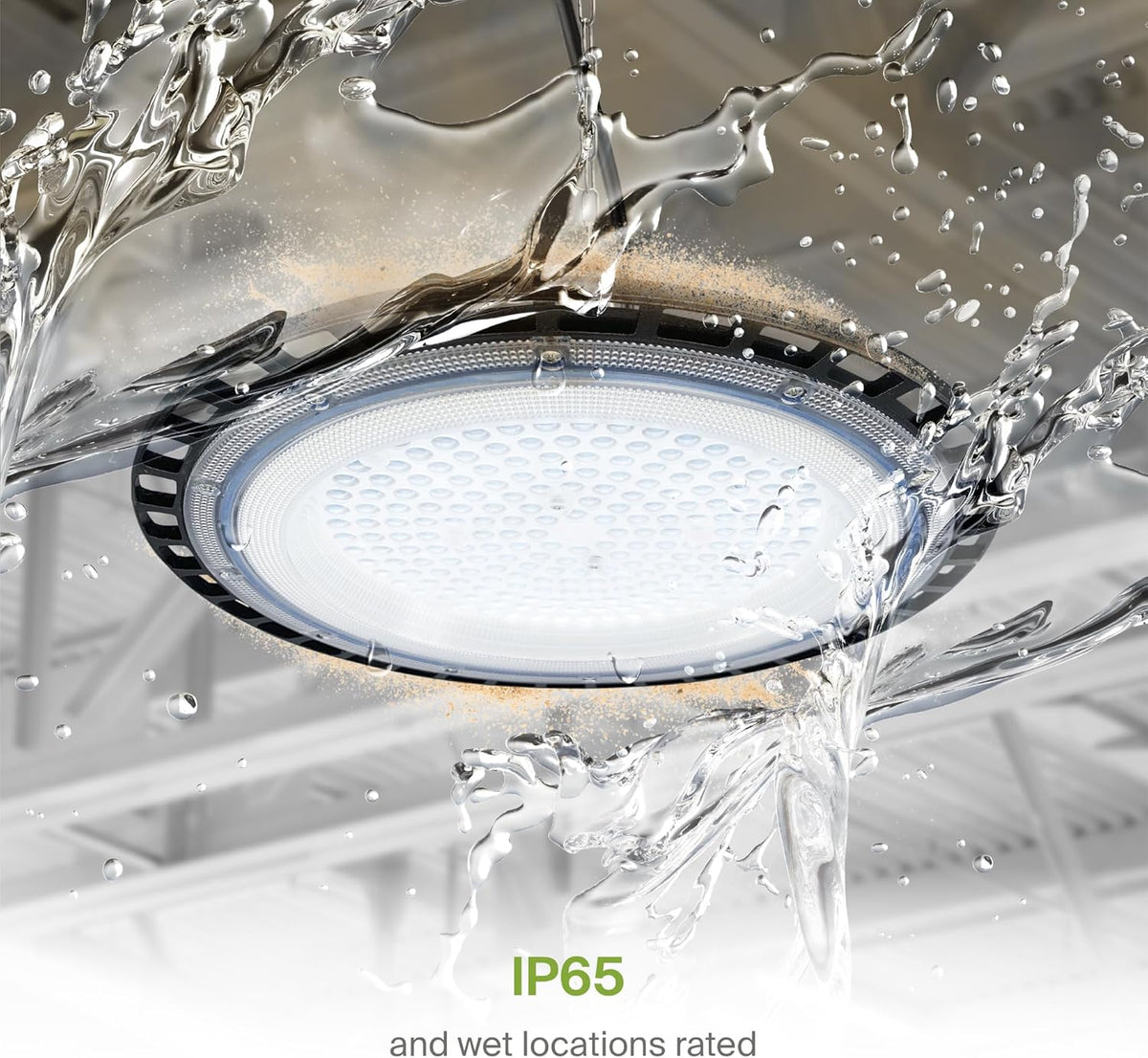 ASD LED High Bay UFO Light Fixture, Commercial Shop Lighting | Plug & Play Cable, IP65 Waterproof, ETL Listed | 150W 18000LM 5000K 100-277V | Warehouse, Garage, Workshop, Barn Lamp | Black, 6 Pack