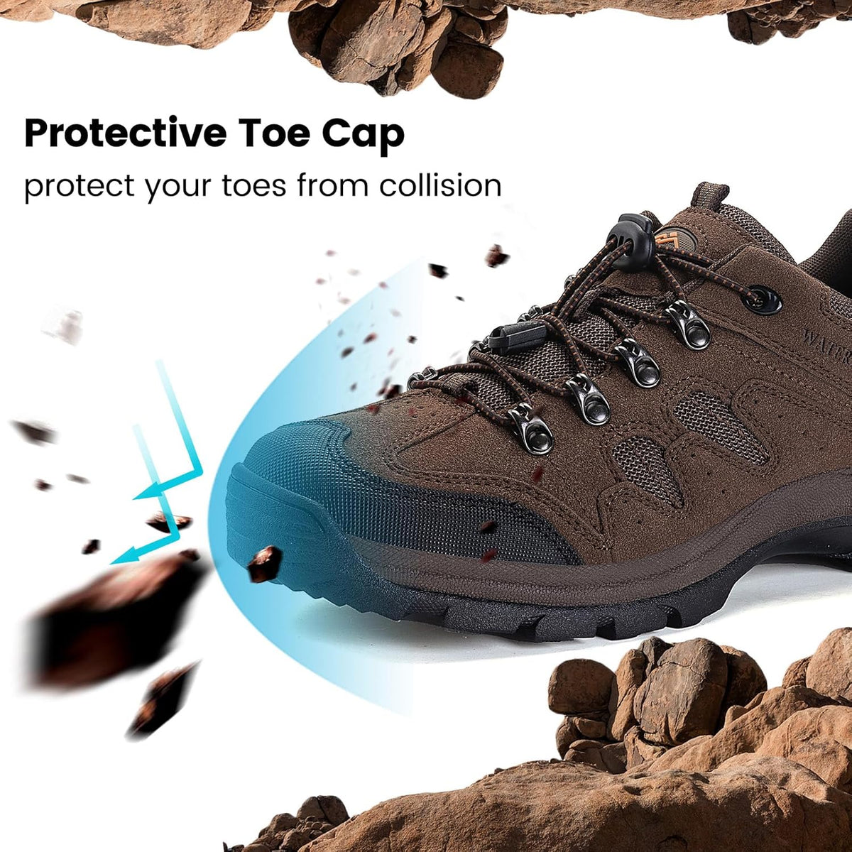 CC-Los Men's Waterproof Hiking Shoes Outdoor Comfortable Trekking Shoe Lightweight Working Sneaker