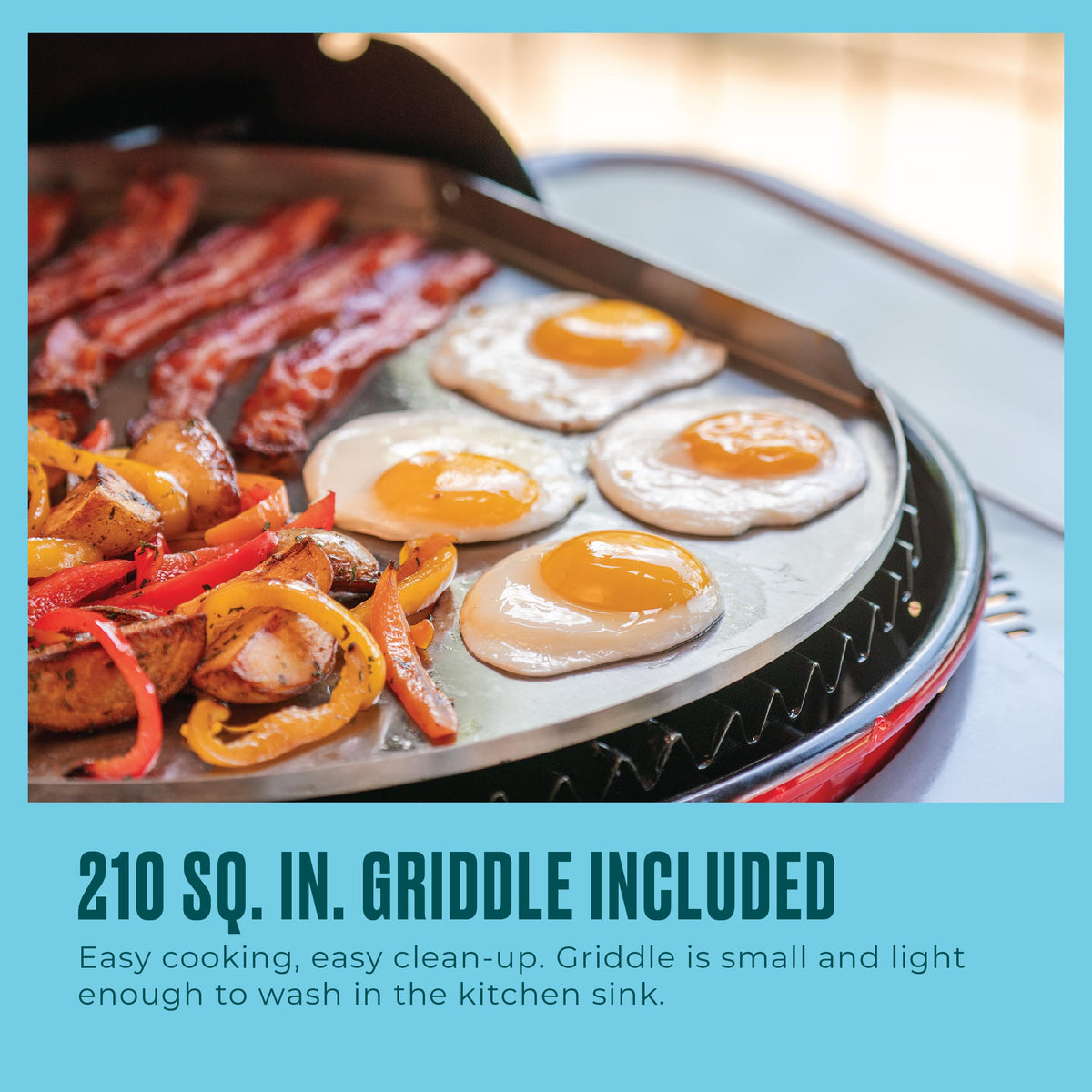 Bistro Pro Electric Grill & Griddle + Charcoal Mode, Red - 25302146