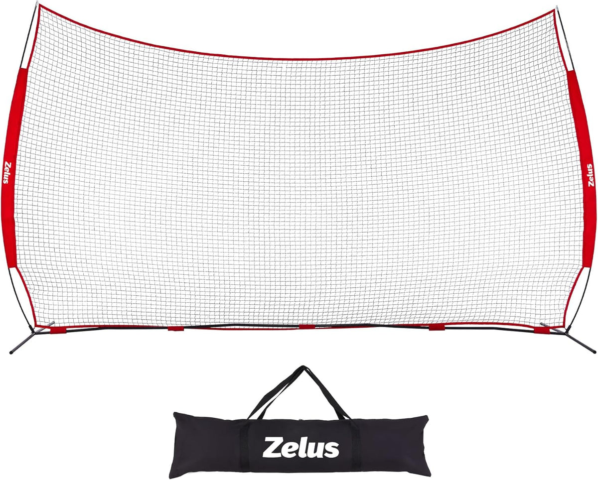 12x9ft / 16x10ft Barricade Backstop Net, Ball Sports Barrier, Practice Net for Baseball, Softball, Lacrosse, Soccer, Basketball and More