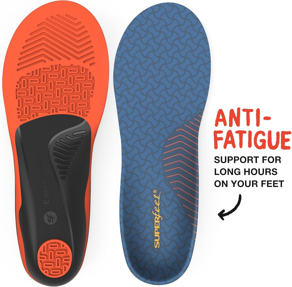 Superfeet Work Cushion - Trim-to-Fit Orthotic Shoe Inserts - Professional Grade - Men 11.5-13 / Women 12.5-14