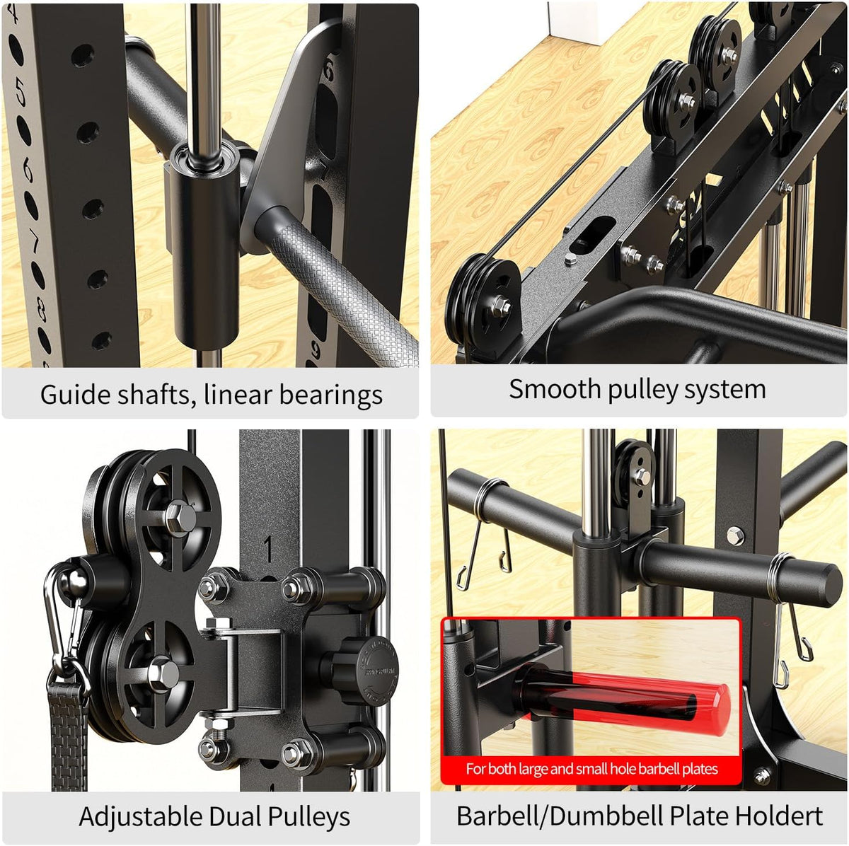 Power Cage,1600lbs Multi-Function Power Rack with Adjustable Cable Crossover System and More Training Attachment, Weight Cage for Home Gym