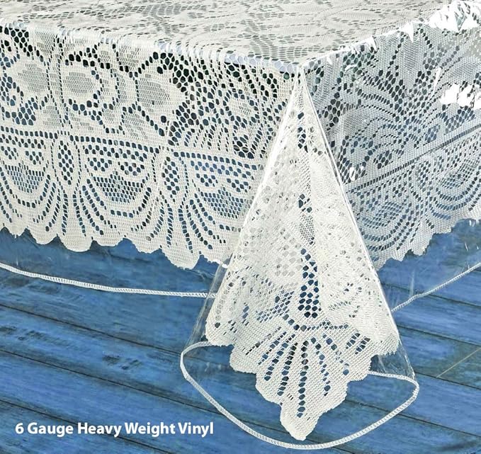 Home Bargains Plus Hotel Quality Crystal Clear Vinyl Tablecloth Protector, 6 Gauge Heavy Duty Thick Vinyl Super Clear Tablecloth Cover, 60" x 120" Oblong/Rectangular
