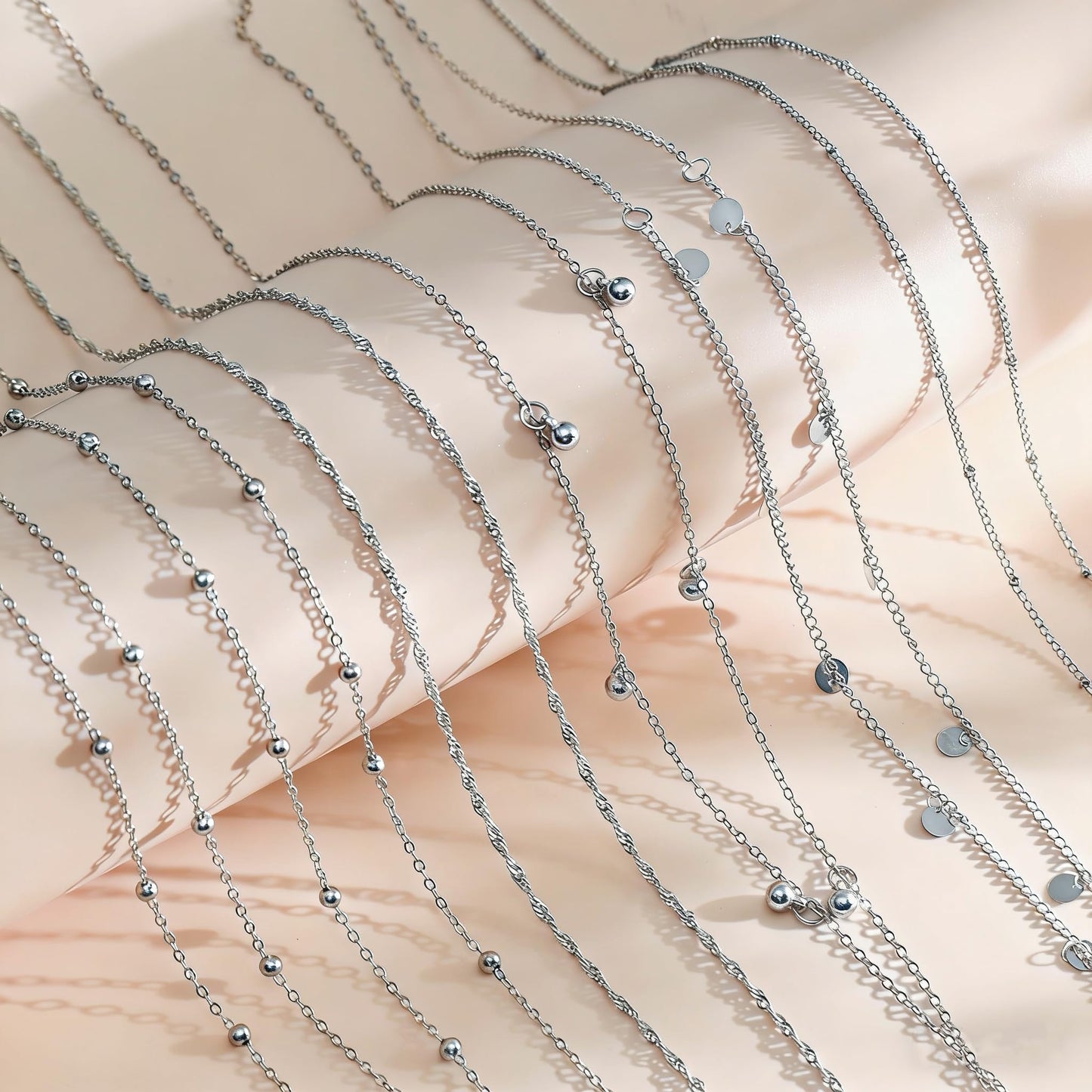 Tornito 8Pcs Waist Chain 18K Gold Plated Belly Chain Sexy Bikini Summer Beach Layered Satellite Beads Coin Sequin Octagram Star Box Chain Body Jewelry Gifts for Women Gold Silver Tone Adjustable