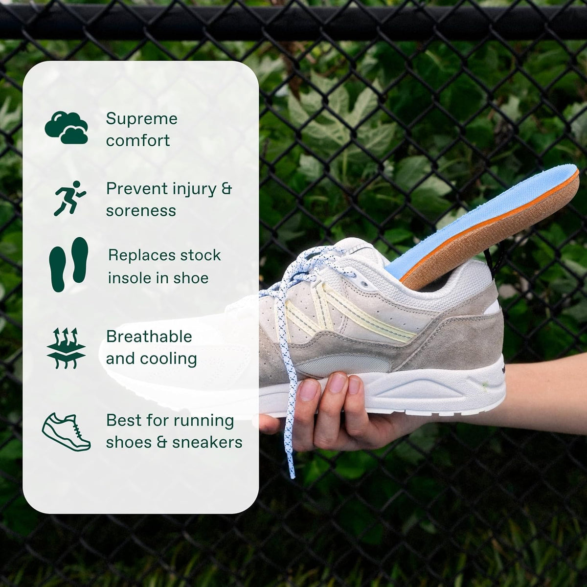 Fulton Men's Shock Absorbing Insoles with High Impact Arch Support - Custom Molding Cork Inserts Alleviate Plantar Fasciitis & Foot Fatigue- Athletic Running Insoles for Men (Men's Size 9.5-10)