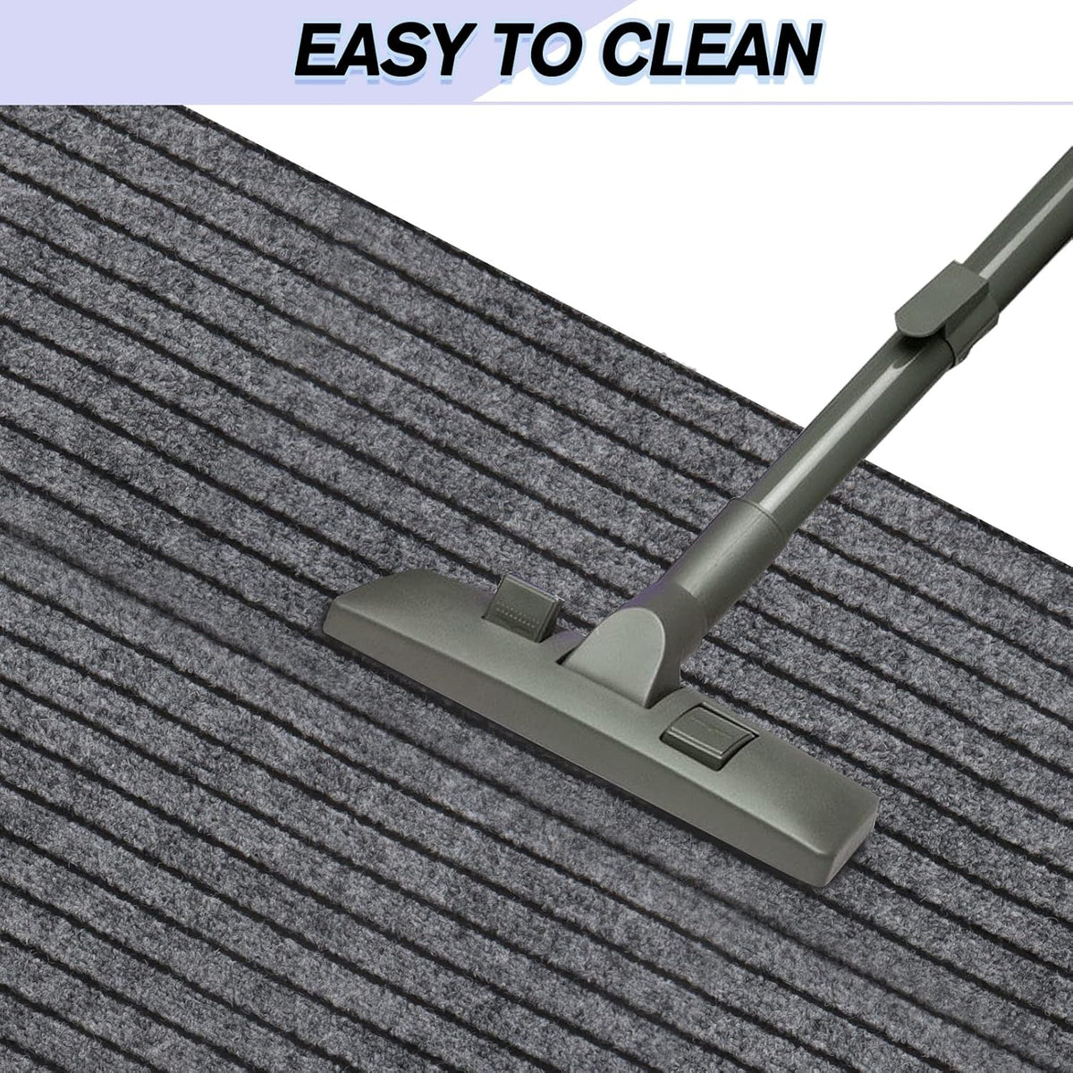 Custom Size Backed Non-Slip Area Rugs Runner, Easy Clean, Waterproof Runner Rugs for Hallway Entryway, Kitchen, Laundry, 2FT x 4FT, Gray Stripe